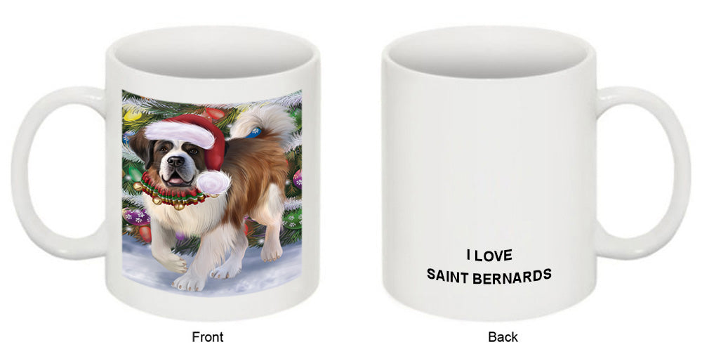 Trotting in the Snow Saint Bernard Dog Coffee Mug MUG52063