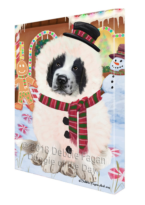 Christmas Gingerbread House Candyfest Saint Bernard Dog Canvas Print Wall Art Décor CVS130967