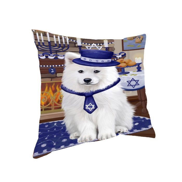 Happy Hanukkah Samoyed Dog Pillow PIL85508