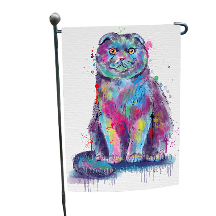 Watercolor Scottish Fold Cat Garden Flag GFLG66127