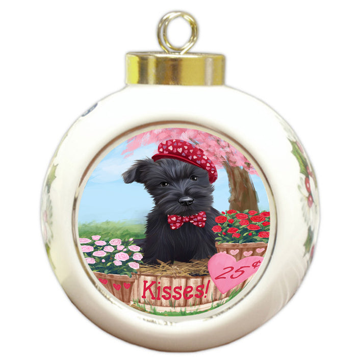 Rosie 25 Cent Kisses Scottish Terrier Dog Round Ball Christmas Ornament RBPOR56379