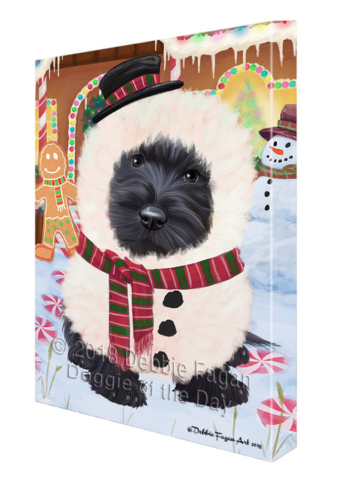 Christmas Gingerbread House Candyfest Scottish Terrier Dog Canvas Print Wall Art Décor CVS131075