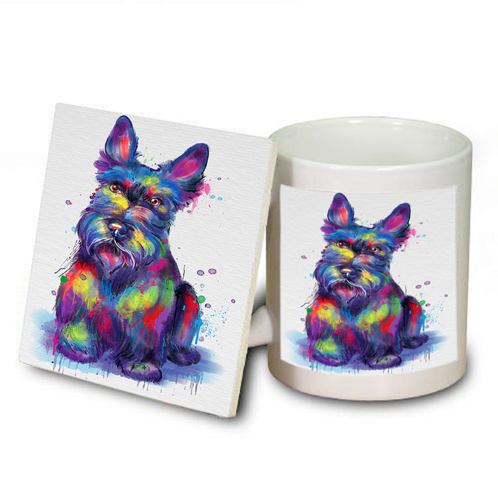 Watercolor Scottish Terrier Dog Mug and Coaster Set MUC57094