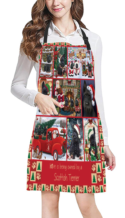 Love is Being Owned Christmas Scottish Terrier Dogs Apron