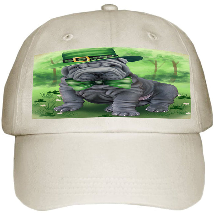 St. Patricks Day Irish Portrait Shar Pei Dog Ball Hat Cap HAT51903