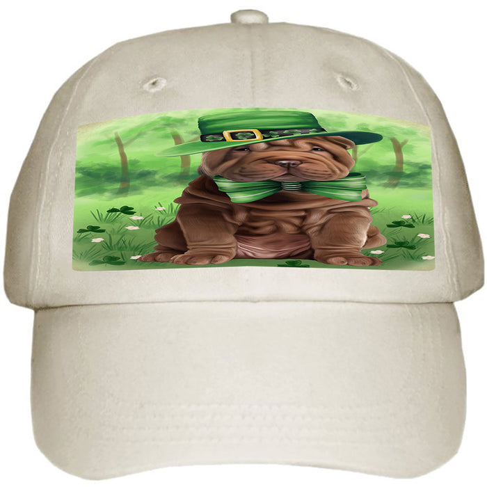 St. Patricks Day Irish Portrait Shar Pei Dog Ball Hat Cap HAT51906
