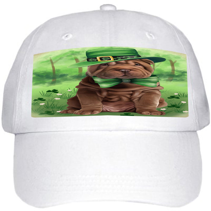St. Patricks Day Irish Portrait Shar Pei Dog Ball Hat Cap HAT51906
