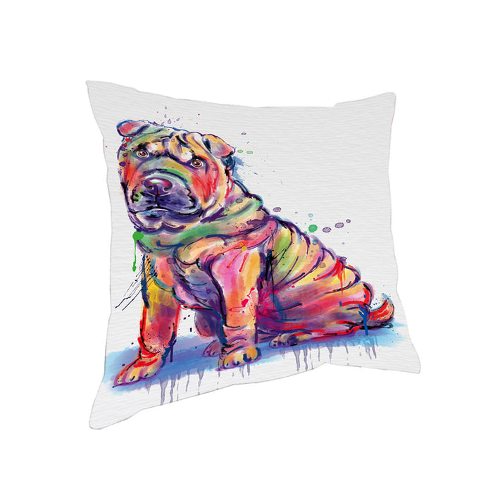 Watercolor Shar Pei Dog Pillow PIL83312