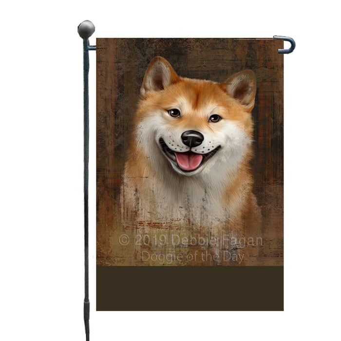 Personalized Rustic Shiba Inu Dog Custom Garden Flag GFLG63628