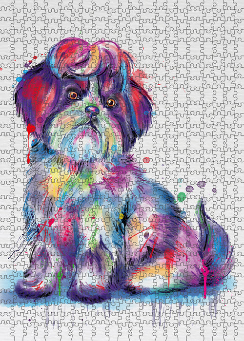 Watercolor Shih Tzu Dog Puzzle with Photo Tin PUZL97224