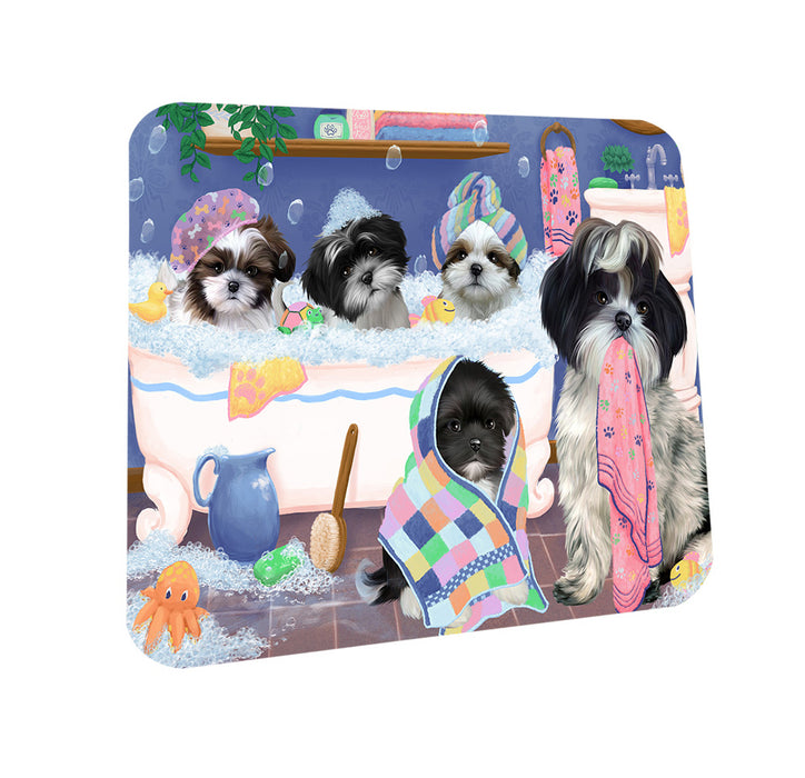 Rub A Dub Dogs In A Tub Shih Tzus Dog Coasters Set of 4 CST56782