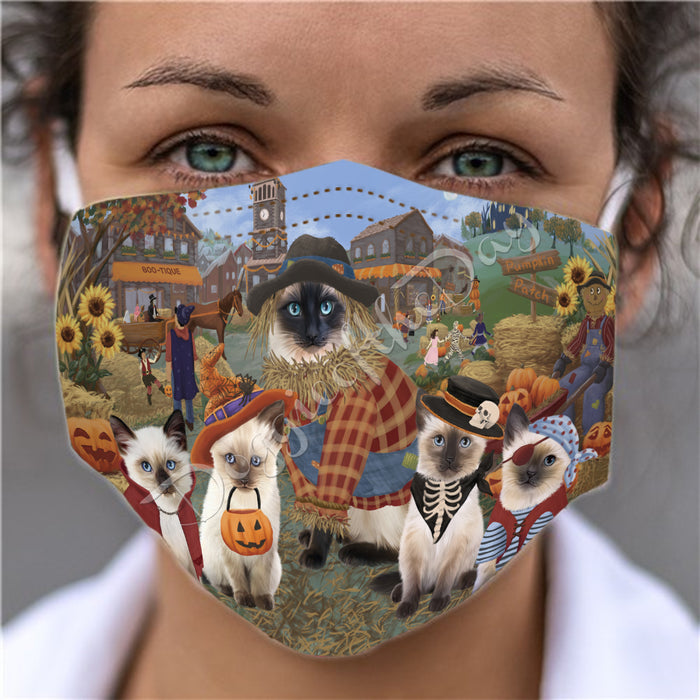 Halloween 'Round Town Siamese Cats Face Mask FM49992