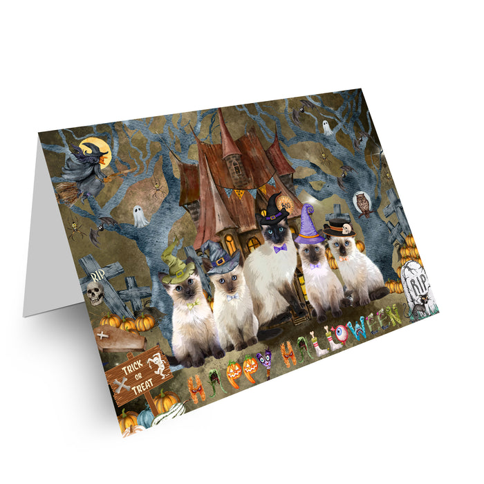 Siamese Cat Greeting Cards & Note Cards: Explore a Variety of Designs, Custom, Personalized, Halloween Invitation Card with Envelopes, Gifts for Cats Lovers