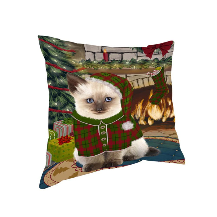The Stocking was Hung Siamese Cat Pillow PIL71416