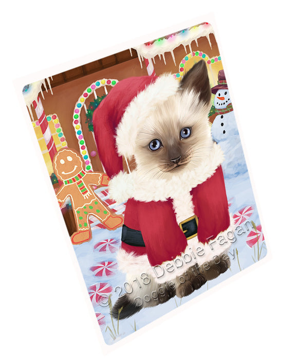 Christmas Gingerbread House Candyfest Siamese Cat Large Refrigerator / Dishwasher Magnet RMAG101616