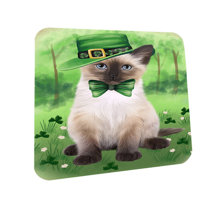 St. Patricks Day Irish Portrait Siamese Cat Coasters Set of 4 CST56997