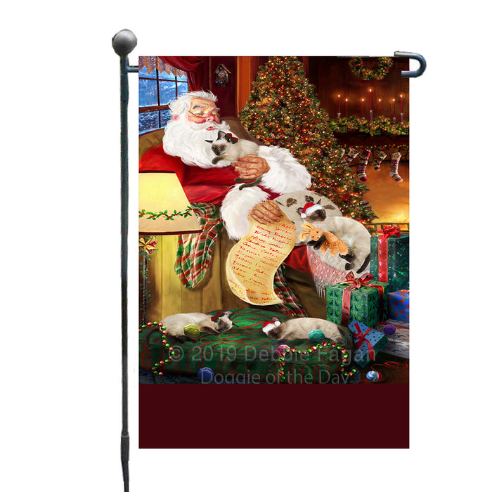 Personalized Siberian Husky Dogs and Puppies Sleeping with Santa Custom Garden Flags GFLG-DOTD-A62671