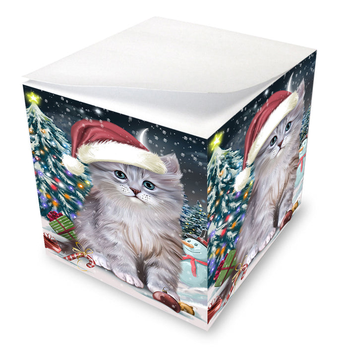 Have a Holly Jolly Christmas Happy Holidays Siberian Cat Note Cube NOC55897