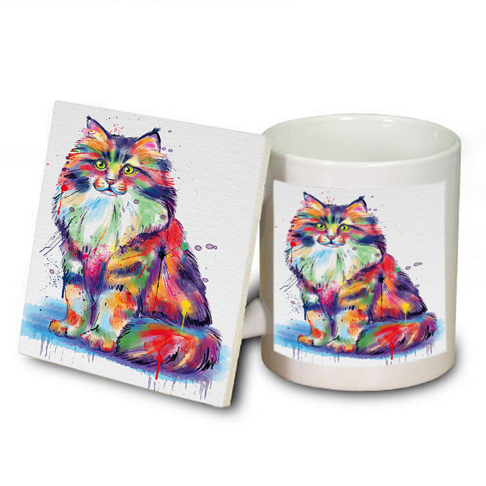 Watercolor Siberian Cat Mug and Coaster Set MUC57098
