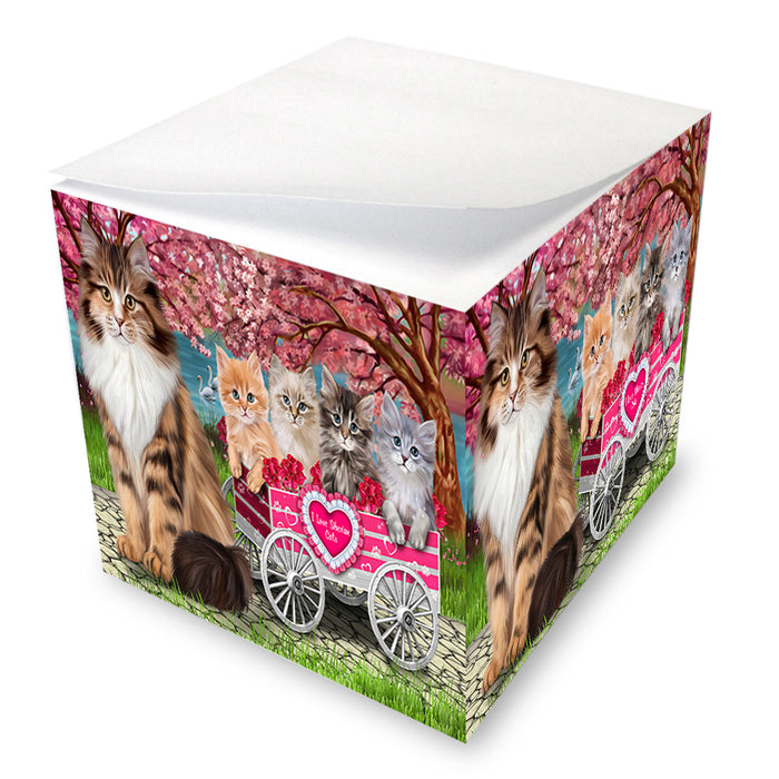 I Love Siberian Cats in a Cart Note Cube NOC55858