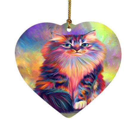 Paradise Wave Siberian Cat Heart Christmas Ornament HPOR56437