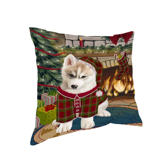 The Stocking was Hung Siberian Husky Dog Pillow PIL71436