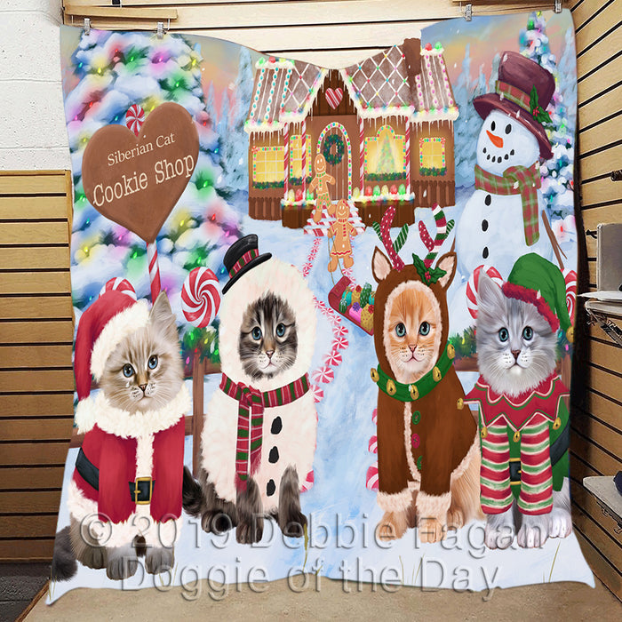 Holiday Gingerbread Cookie Siberian Cats Quilt