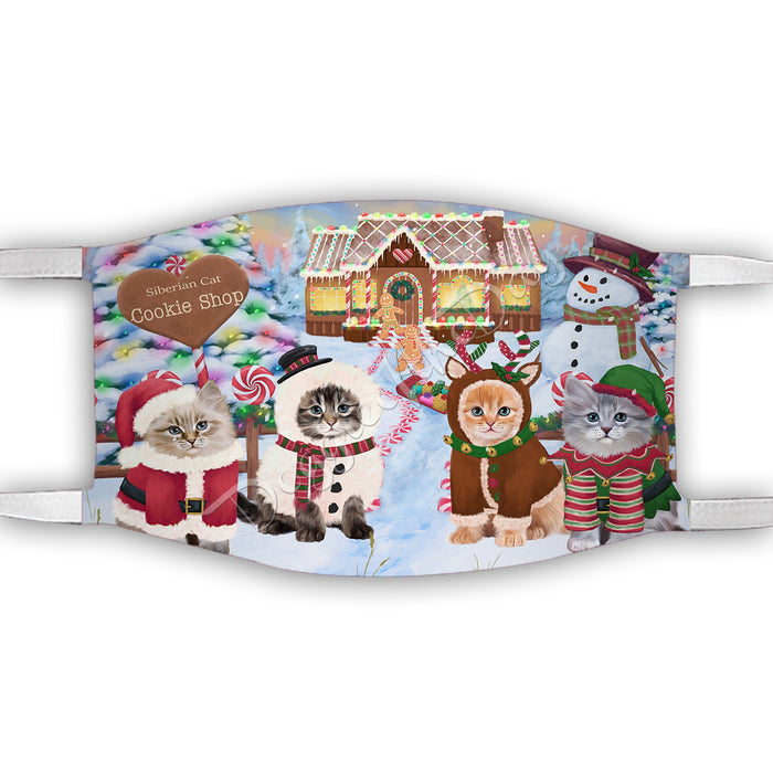 Holiday Gingerbread Cookie Siberian Cats Shop Face Mask FM48934