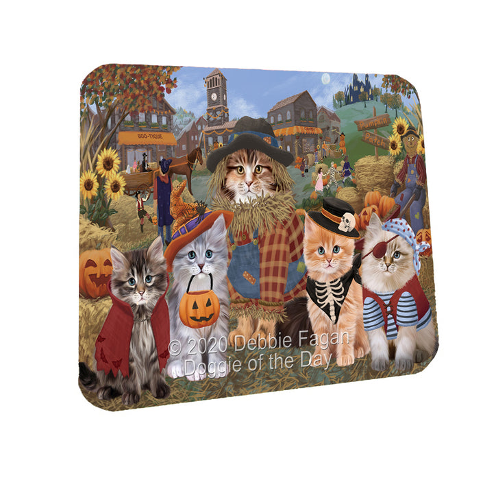 Halloween 'Round Town Siberian cats Coasters Set of 4 CSTA57991