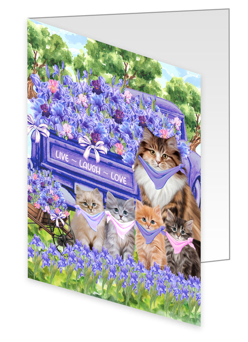 Siberian Cat Greeting Cards & Note Cards with Envelopes, Explore a Variety of Designs, Custom, Personalized, Multi Pack Pet Gift for Cats Lovers