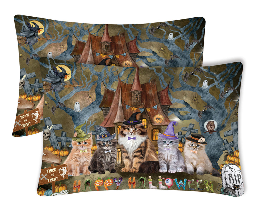 Siberian Cat Pillow Case: Explore a Variety of Designs, Custom, Personalized, Soft and Cozy Pillowcases Set of 2, Gift for Cats and Pet Lovers