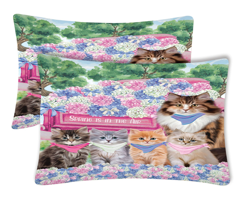 Siberian Cat Pillow Case: Explore a Variety of Personalized Designs, Custom, Soft and Cozy Pillowcases Set of 2, Pet & Cats Gifts