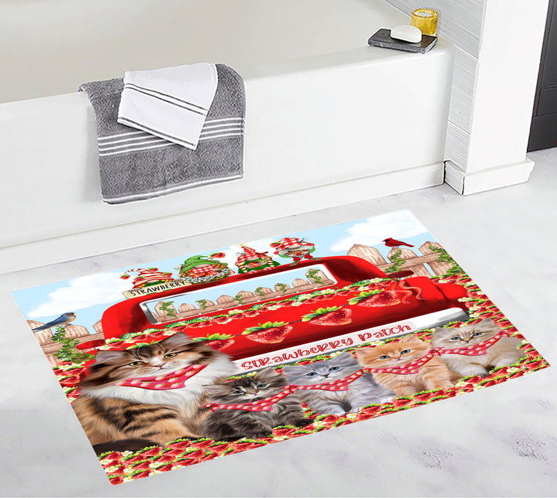 Siberian Cats Anti-Slip Bath Mat, Explore a Variety of Designs, Soft and Absorbent Bathroom Rug Mats, Personalized, Custom, Cat and Pet Lovers Gift