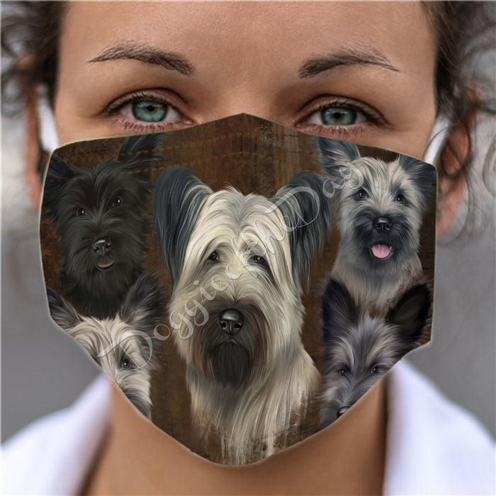 Rustic Skye Terrier Dogs Face Mask FM50093