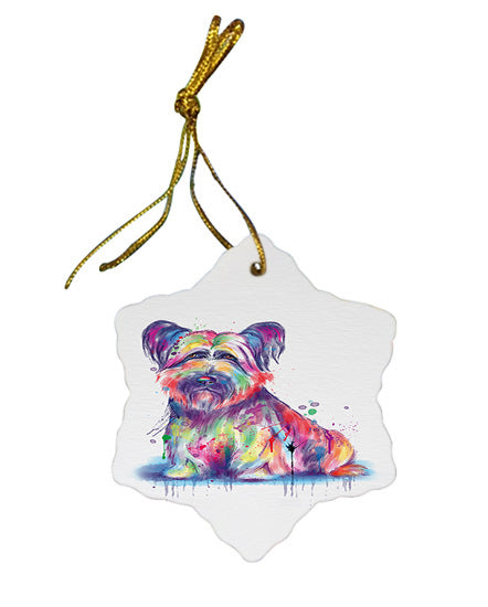 Watercolor Skye Terrier Dog Star Porcelain Ornament SPOR57402