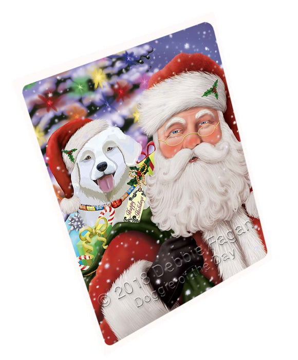 Santa Carrying Slovensky Cuvac Dog and Christmas Presents Large Refrigerator / Dishwasher Magnet RMAG95472