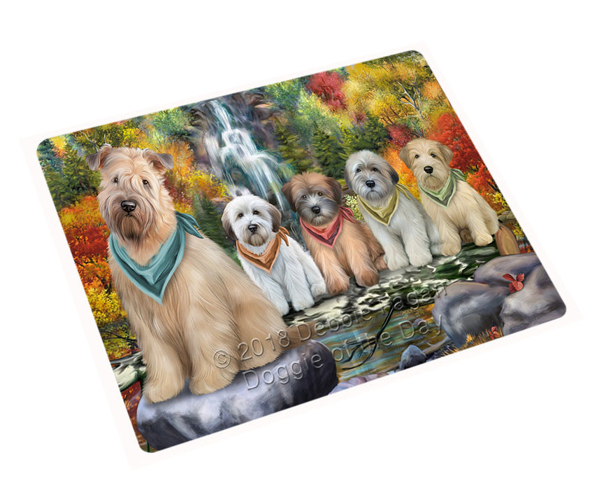 Scenic Waterfall Soft Coated Wheaten Terriers Dog Magnet Mini (3.5" x 2") MAG54573