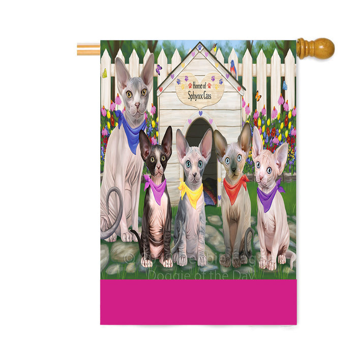 Personalized Spring Cat House Sphynx Cats Custom House Flag FLG-DOTD-A63067
