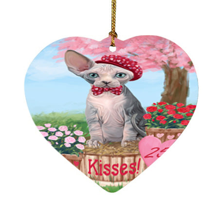 Rosie 25 Cent Kisses Sphynx Cat Heart Christmas Ornament HPOR56600