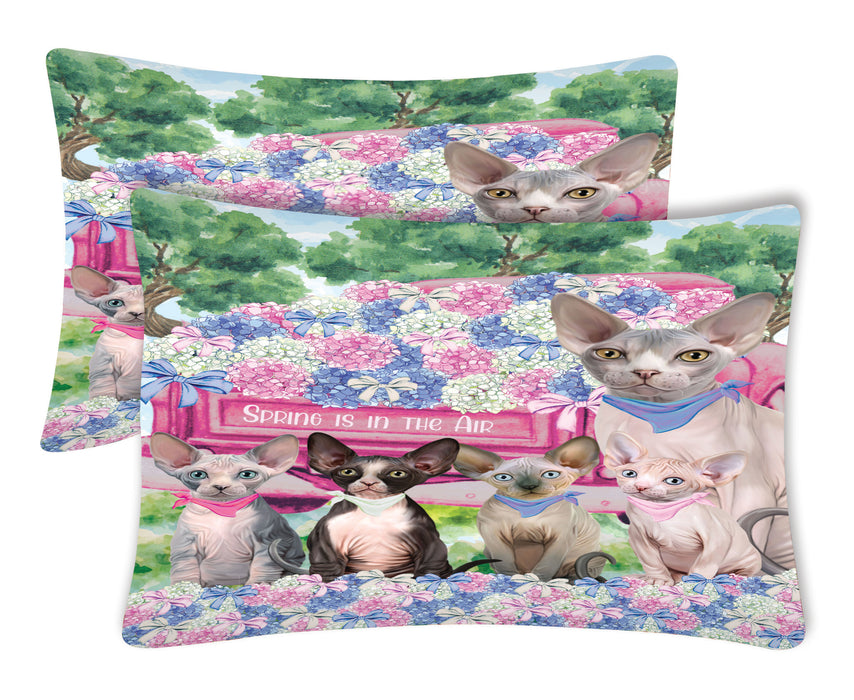 Sphynx Cat Pillow Case, Soft and Breathable Pillowcases Set of 2, Explore a Variety of Designs, Personalized, Custom, Gift for Cats Lovers