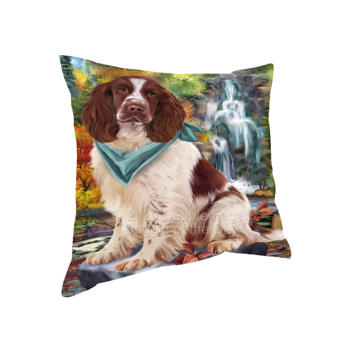 Scenic Waterfall Springer Spaniel Dog Pillow with Top Quality High-Resolution Images - Ultra Soft Pet Pillows for Sleeping - Reversible & Comfort - Ideal Gift for Dog Lover - Cushion for Sofa Couch Bed - 100% Polyester, PILA92713