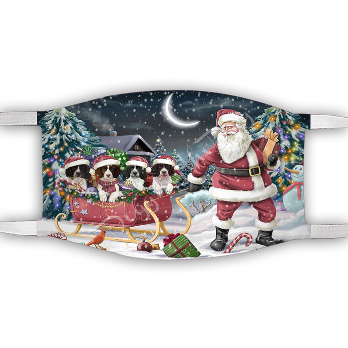 Santa Sled Dogs Christmas Happy Holidays Springer Spaniel Dogs Face Mask FM49042