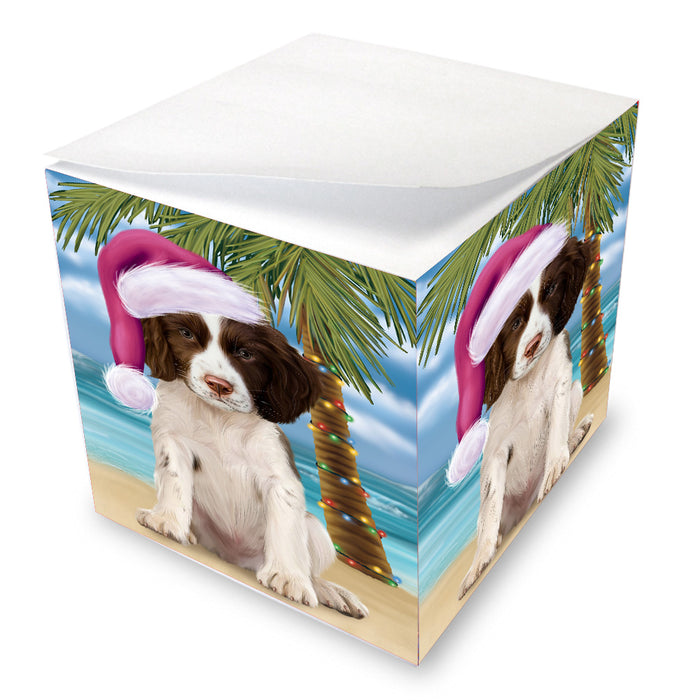 Christmas Summertime Island Tropical Beach Springer Spaniel Dog Note Cube NOC-DOTD-A57471