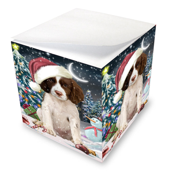 Christmas Holly Jolly Springer Spaniel Dog Note Cube NOC-DOTD-A57506
