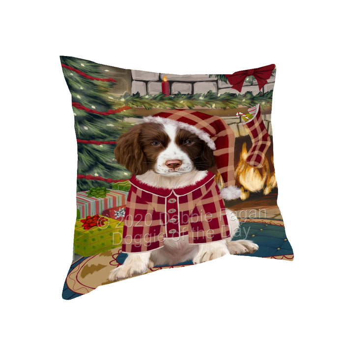 The Christmas Stocking was Hung Springer Spaniel Dog Pillow with Top Quality High-Resolution Images - Ultra Soft Pet Pillows for Sleeping - Reversible & Comfort - Ideal Gift for Dog Lover - Cushion for Sofa Couch Bed - 100% Polyester, PILA93742