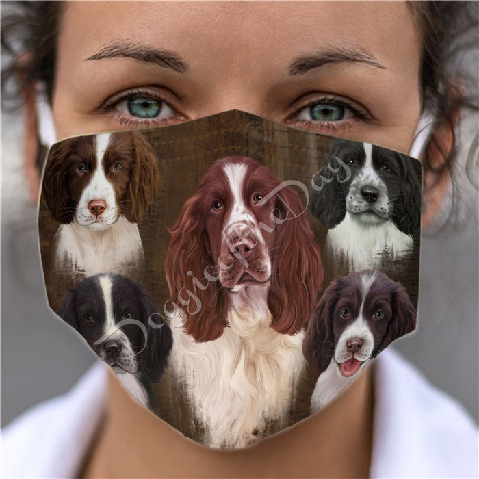 Rustic Springer Spaniel Dogs Face Mask FM50095