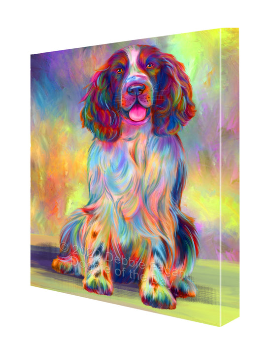 Paradise Wave Springer Spaniel Dog Canvas Wall Art - Premium Quality Ready to Hang Room Decor Wall Art Canvas - Unique Animal Printed Digital Painting for Decoration