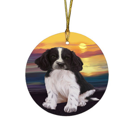 Springer Spaniel Dog Round Flat Christmas Ornament RFPOR54760