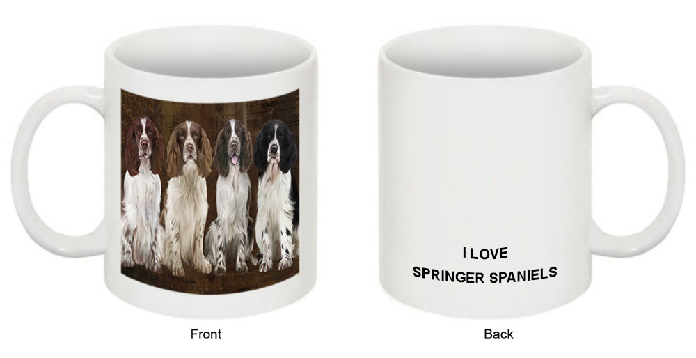 Rustic 4 Springer Spaniels Dog Coffee Mug MUG49768