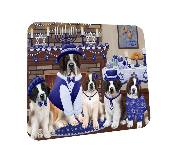 Happy Hanukkah Family St. Bernard Dogs Coasters Set of 4 CSTA57883